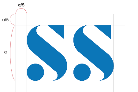 SS방역 심볼 주변에 확보해야 할 최소 여백을 표시한 도면
